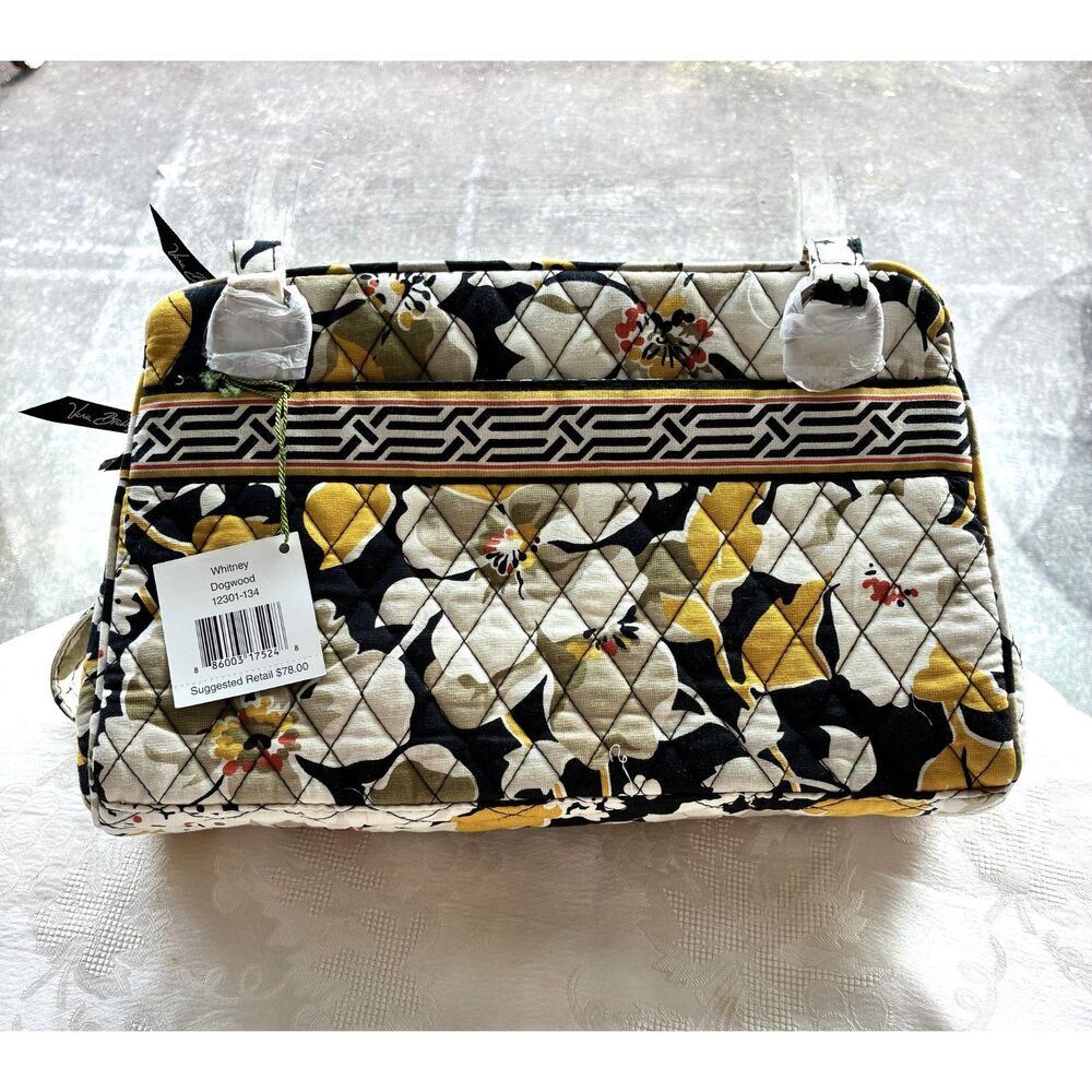 Vera Bradley Whitney Dogwood Quilted Handbag Zippered Closure 8" Tall NWT